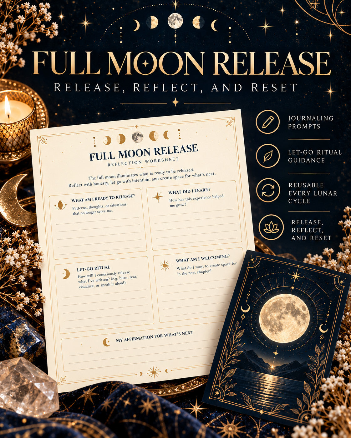 Illustrative Full Moon release and reflection worksheet