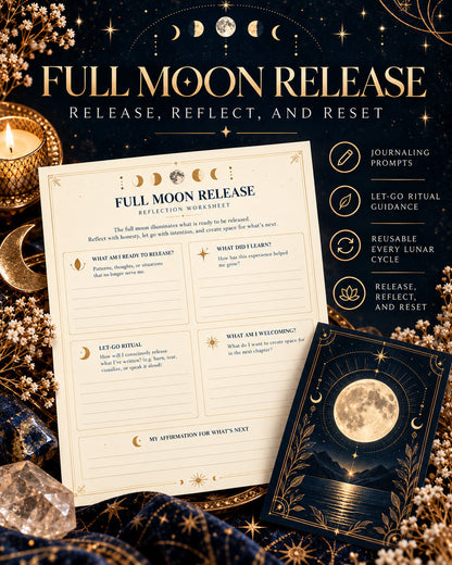 Illustrative Full Moon release and reflection worksheet